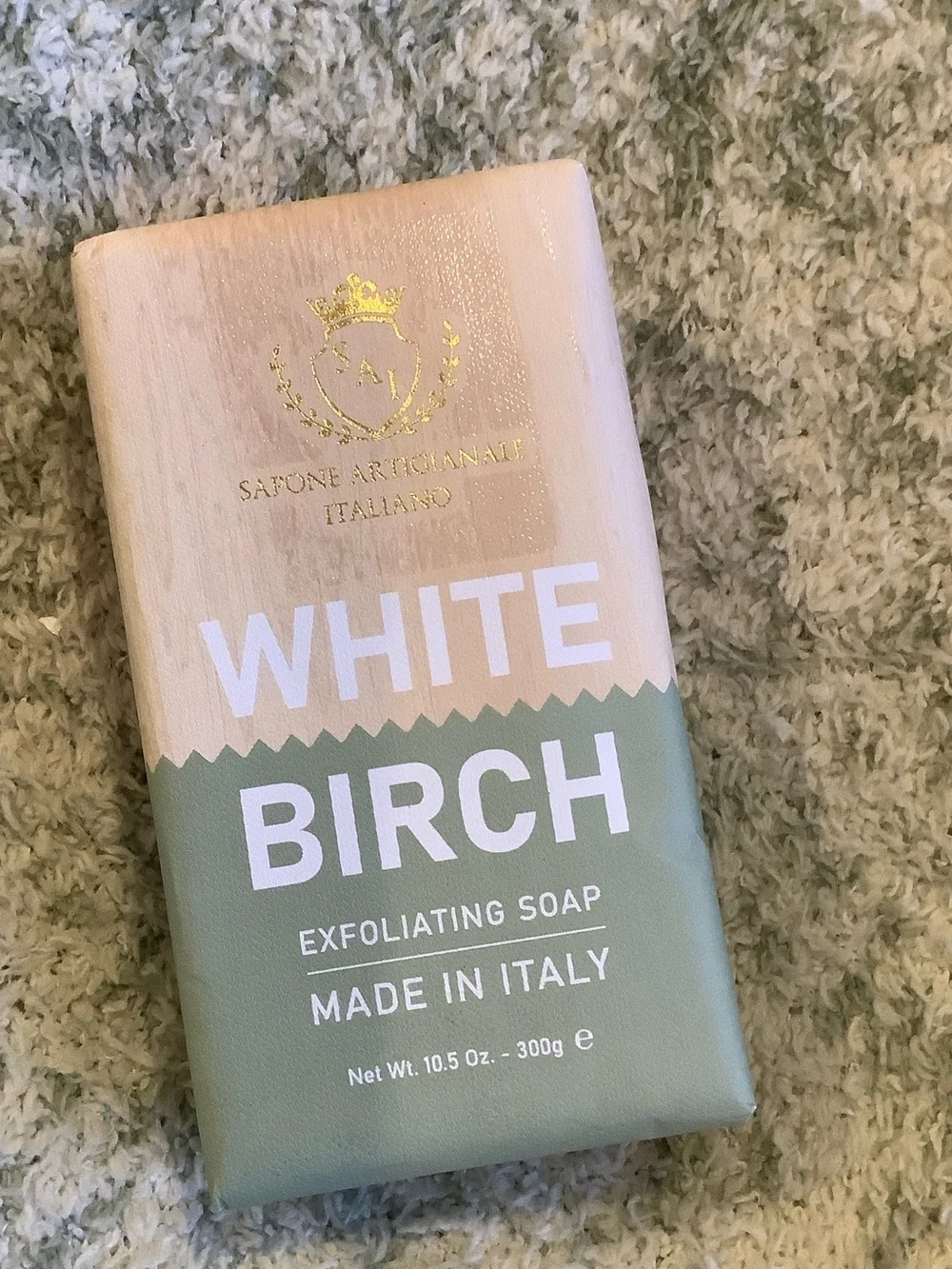 White Birch Scented Exfoliating Soap Sapone Artigianale Italiano 10.5 oz NWT